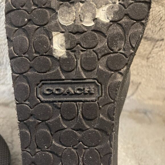 Coach Loralyn Black Wedge Thong Slip On Sandals Flip Flops Rubber Sz US 9B - Picture 14 of 16